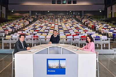 EM Mouhoud, David Abiker, Sandra Bouscal. Soirée des mécènes 2021 de Fondation Dauphine