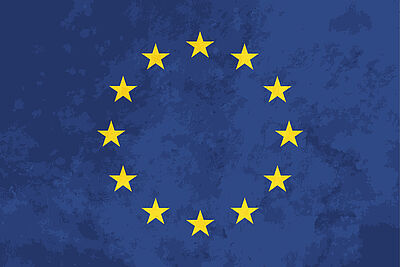 True proportions European Union flag with texture
