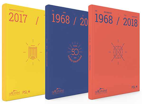 [Translate to Anglais:] 3 livres sur les 50 ans de Dauphine